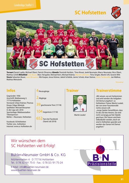 Kicker der Ortenau Sommer 2018/2019