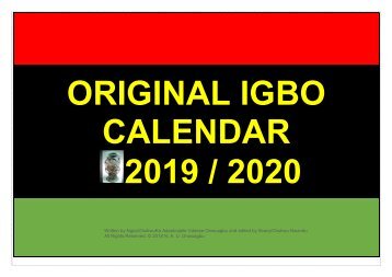IGBO ORIGINAL CALANDER 2019-20