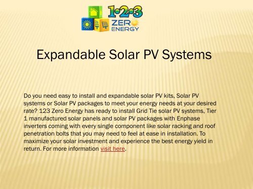 Expandable Solar PV Systems