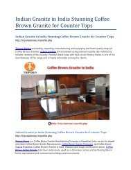 Indian Granite in India Stunning Coffee Brown Granite for Counter Tops