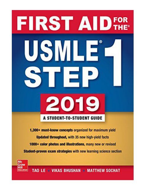 First Aid for the USMLE Step 1 2019, Twenty-ninth edition