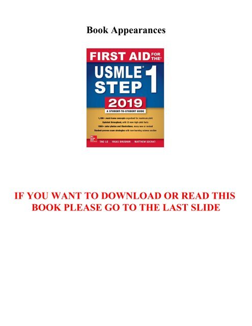 First Aid for the USMLE Step 1 2019, Twenty-ninth edition