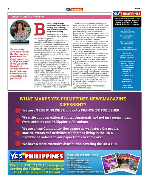 Yes Philippines NewsMagazine UK Edition - Issue 1