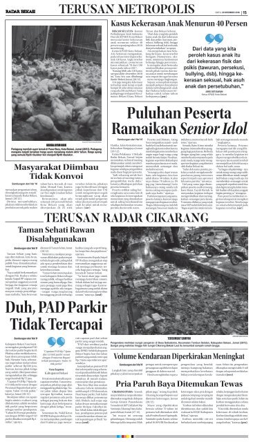 E - PAPER RADAR BEKASI EDISI 29 DESEMBER 2018