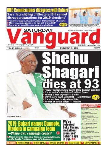 29122018 - Shehu Shagari dies at 93