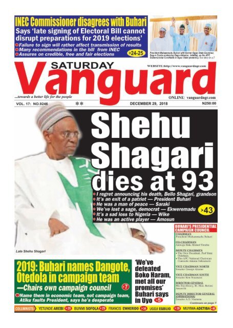 29122018 - Shehu Shagari dies at 93