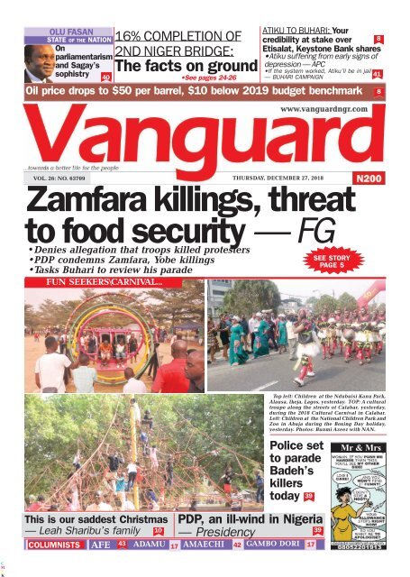 27122018 Zamfara Killings Threat To Food Security Fg