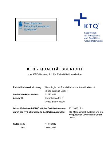 KTQ - QUALITÄTSBERICHT