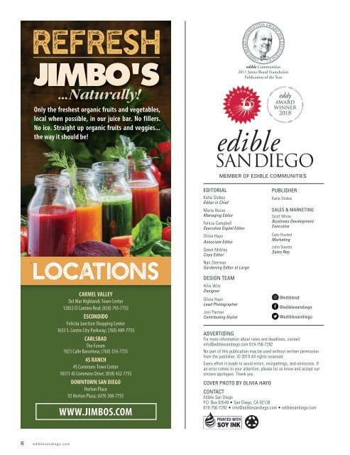 Edible San Diego E Edition Issue #51 Winter 2019