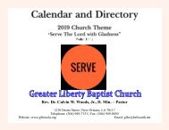 2019 GLBC Calendar & Directory
