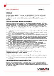 Früherkennung und Vorsorge bei der SECURVITA Krankenkasse