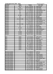 Prüfungstermine 2012 - 2013