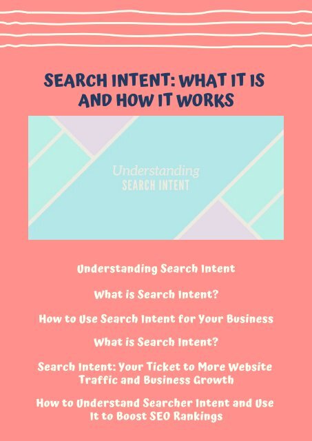 Search Intent: What It Is and How It Works