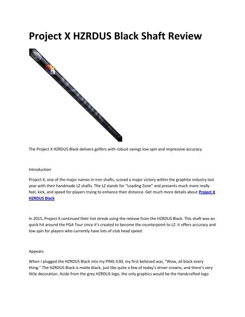Arbre de transmission Project X Hzrdus jaune fumé 60 6,5 60G