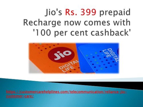 Reliance Jio Customer Care Number