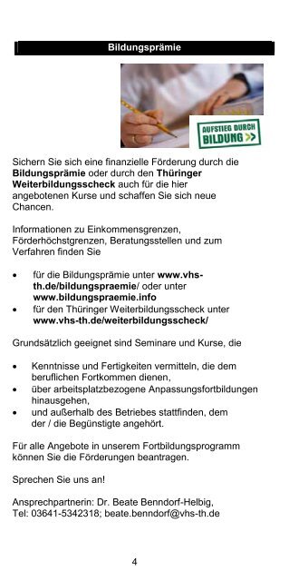 1 Inhaltsverzeichnis - Thüringer Volkshochschulverband e.V.