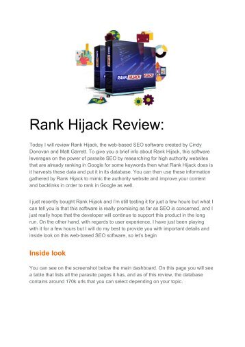 Rank Hijack Review