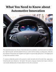 What You Need to Know about Automotive Innovation