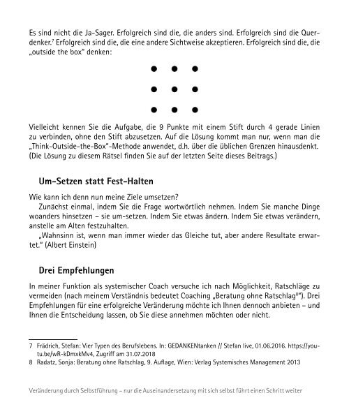 Veränderung durch Selbstführung