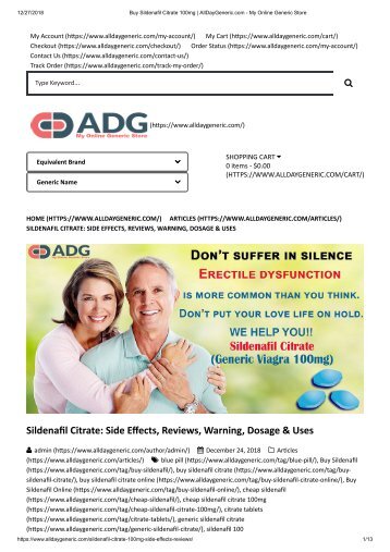 Buy Sildenafil Citrate 100mg _ AllDayGeneric.com