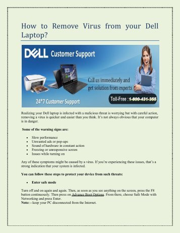 How to Remove Virus from your Dell Laptop?