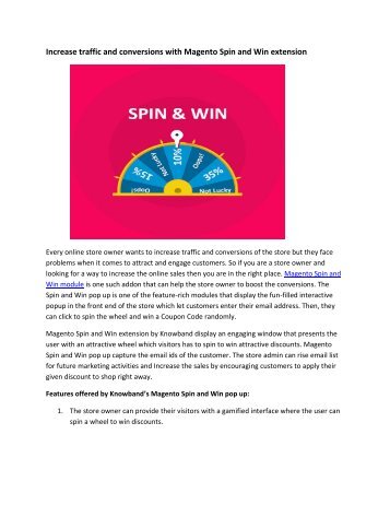 Increase traffic and conversions with Magento Spin and Win extension