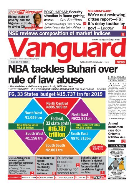 02012019 Nba Tackles Buhari Over Rule Of Law Abuse