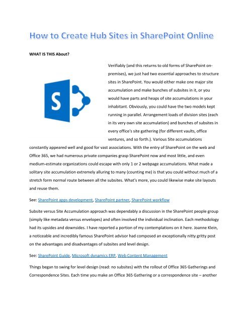 How to Create Hub Sites in SharePoint Online