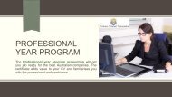 Professional Year Program How does it Benefit You