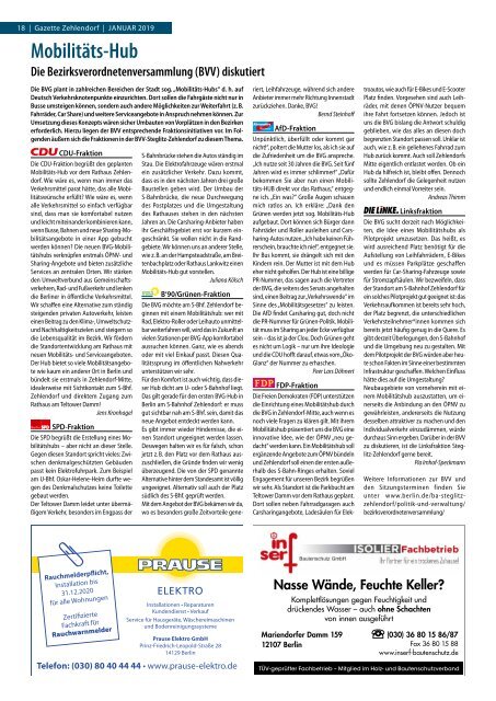 Gazette Zehlendorf Januar 2019