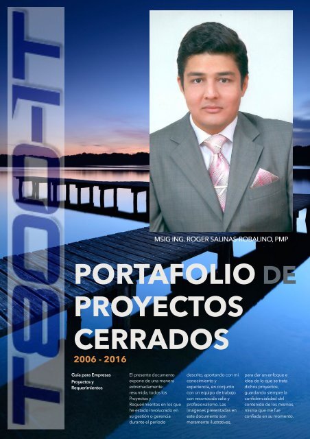 Portafolio Proyectos MSIG Ing. Roger Salinas Robalino, PMP