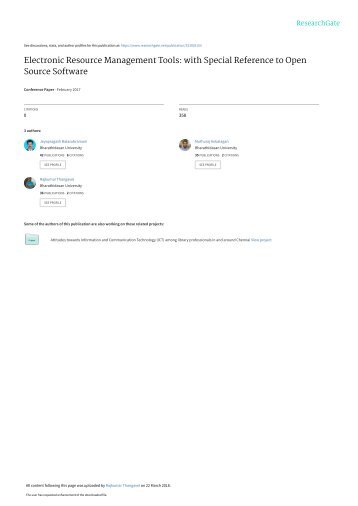 14.ElectronicResourceManagementToolswithSpecialReferencetoOpenSourceSoftware
