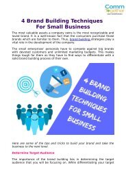 4 Brand Building Techniques For Small Business