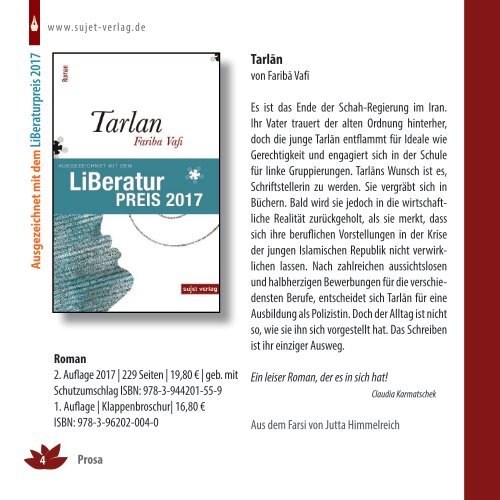 Iranische Literatur Vorschau 2018