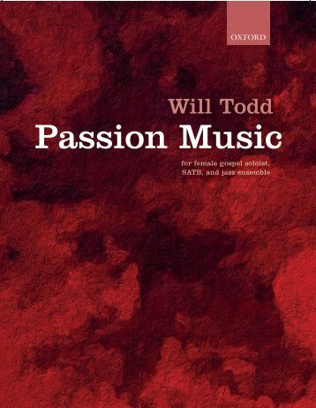 Will Todd Passion Music vocal score