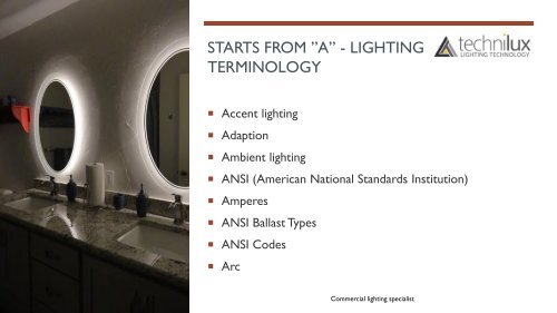 Glossary - light bulb &amp; lighting terms