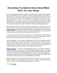 Everything You Need to Know About Metal Roof  For Your House