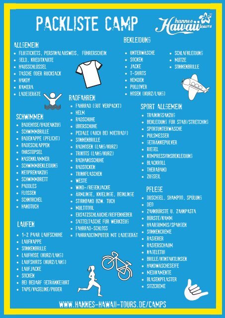 Packliste 2019