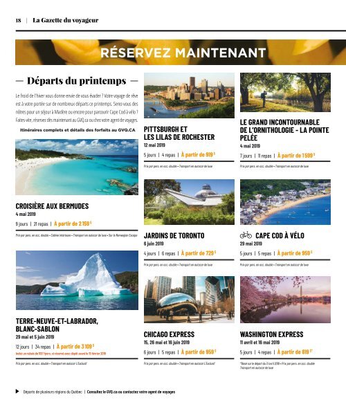 La Gazette du Voyageur par GVQ - janvier 2019