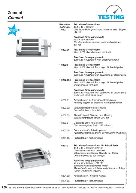 Zement Cement - Testing Equipment for Construction Materials