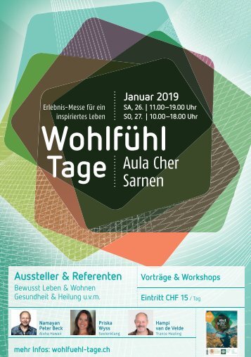 Programmheft Wohlfühl-Tage Erlebnis-Messe in Sarnen 2019