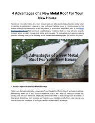 4 Advantages of a New Metal Roof For Your New House