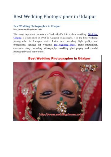 Best Wedding Photographer In Udaipur