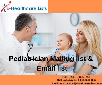 Pediatrician Mailing list & Email list