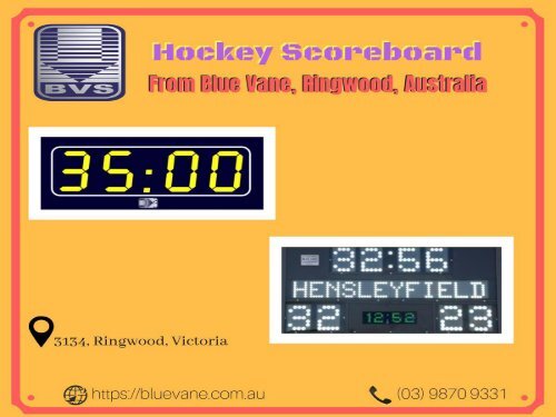 Hockey Scoreboard from Blue vane, Ringwood, Australia