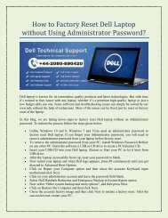 How to Factory Reset Dell Laptop without Using Administrator Password?