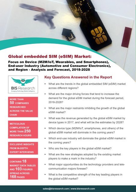 Embedded SIM Market Forecast, 2018-2028