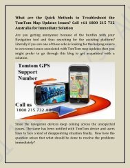 Tomtom Map Updates services Aus