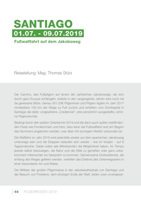 Pilgerreisen 2019