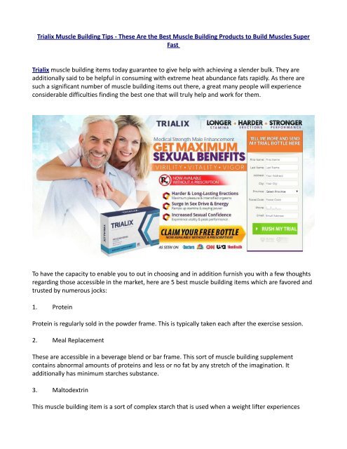 Why Trialix Male Enhancement is Better ?